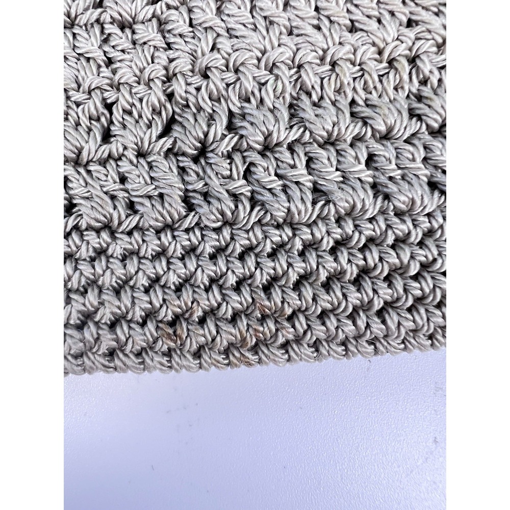 Northern Reflections Crochet Woven Crossbody Bag Purse Rayon Beige Boho Vintage - Picture 8 of 9